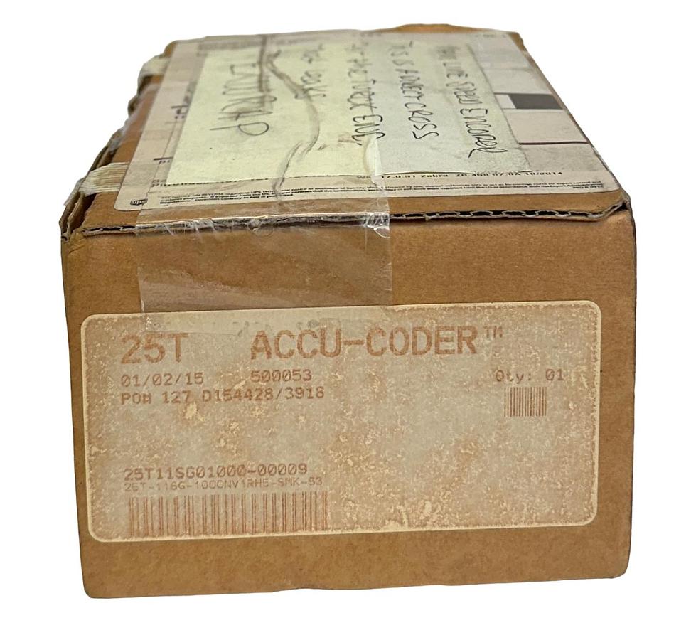 Used ACCU-CODER 25T-11SG-1000NV1RH5-SMK-S3 25T THRU-BORE ENCODER 5-28VDC NSMP
