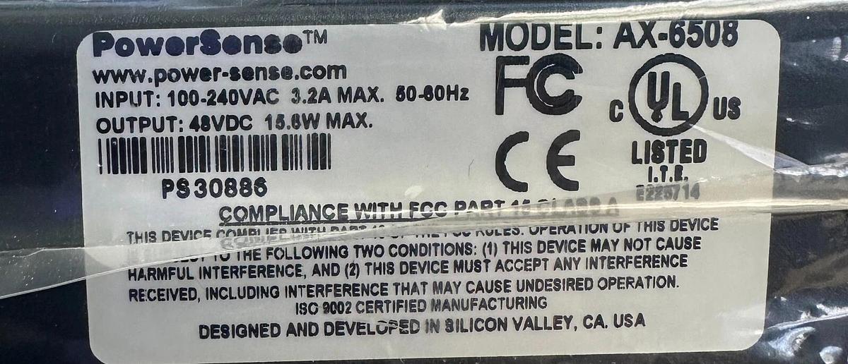 Used NEW BELDEN AX-6508 / AX6508 PowerSense 6000 SERIES ETHERNET HUB 3-SLOT 8-PORT
