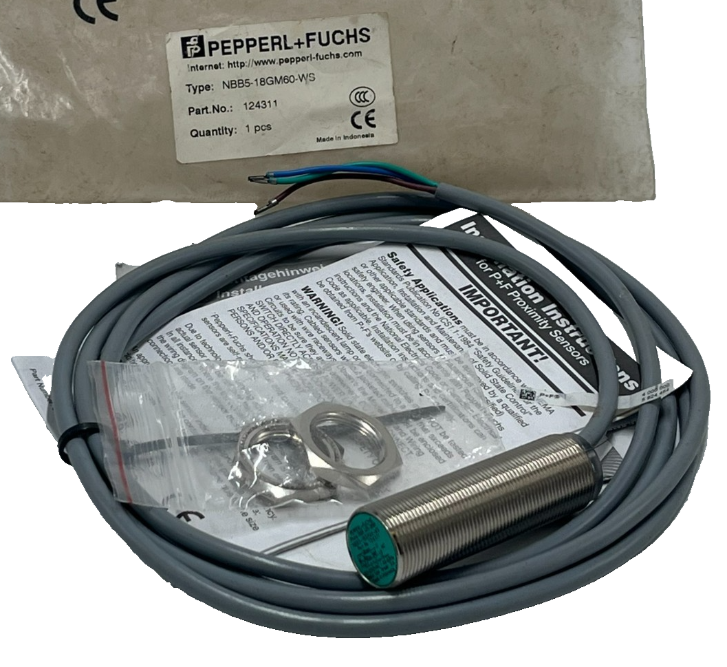 Used PEPPERL+FUCHS NBB5-18GM60-WS Inductive Proximity Sensor 5mm NPN N.C. 2-Wire M18