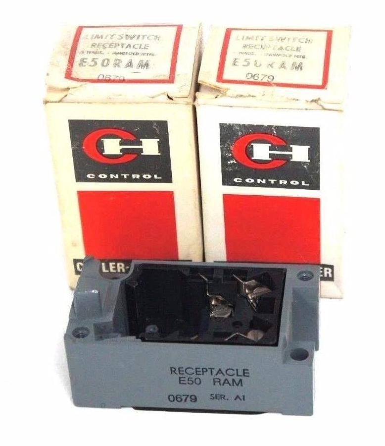 Used LOT OF 2 NIB CUTLER HAMMER E50RAM RECEPTACLES 0679 SER. A1, E50 RAM