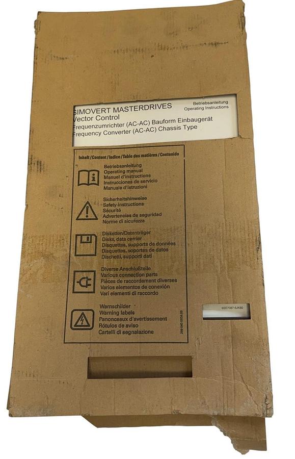 NEW SIEMENS 6SE7087-6JK60 SIMOVERT MASTERDRIVES VECTOR CONTROL INSTRUCTIONS & CD