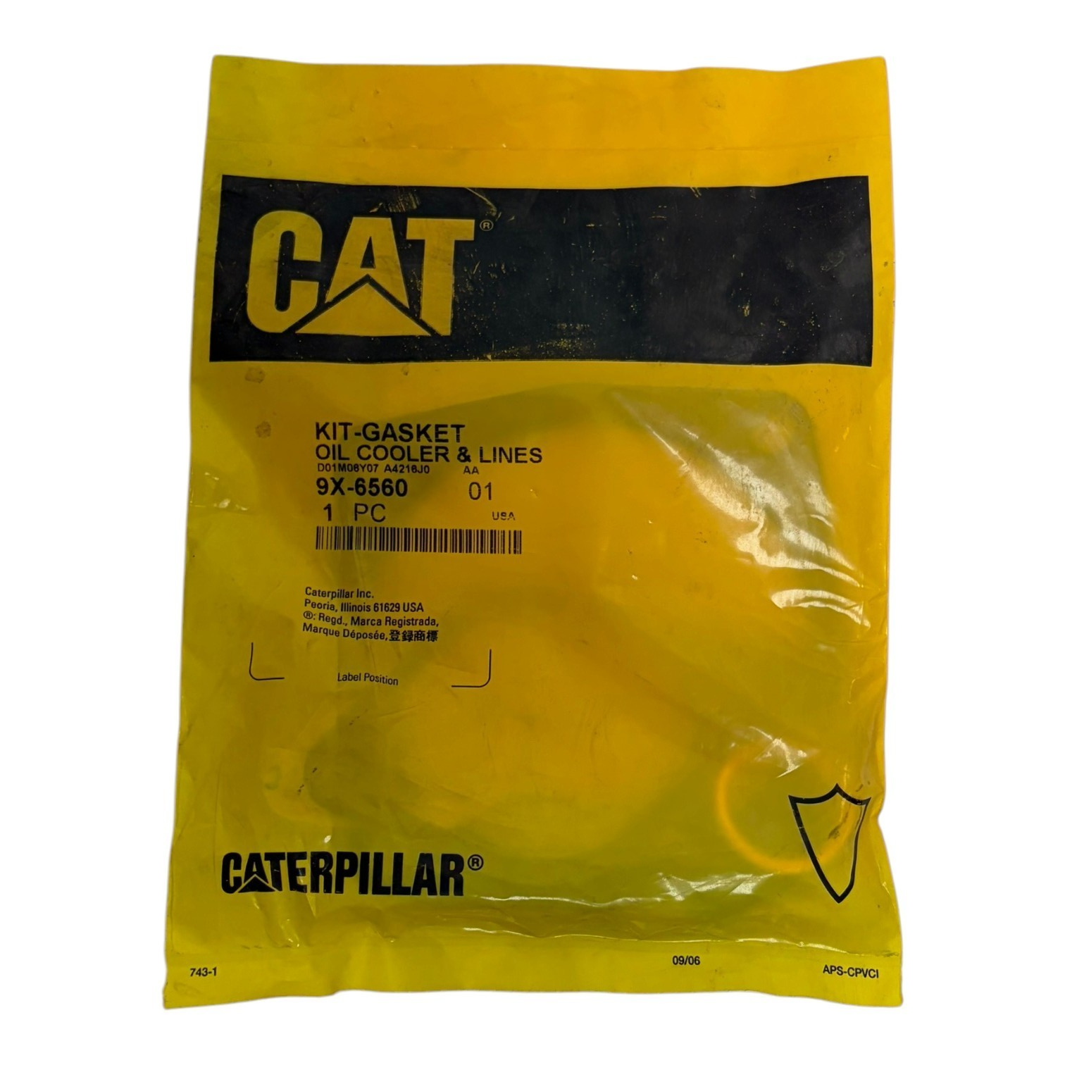 Genuine CAT Caterpillar 9X-6560 Oil Cooler & Lines Gasket Kit 1 PC OEM New