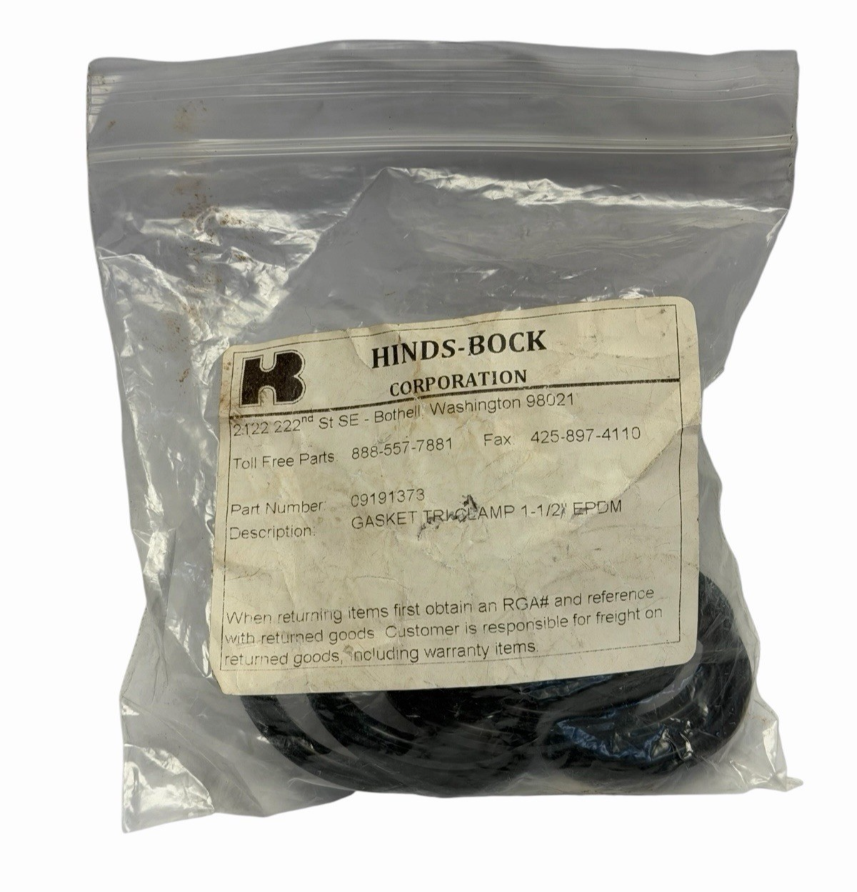 LOT OF 32 NEW HINDS-BOCK 09191373 GASKET TRI-CLAMP 1-1/2'' EPDM