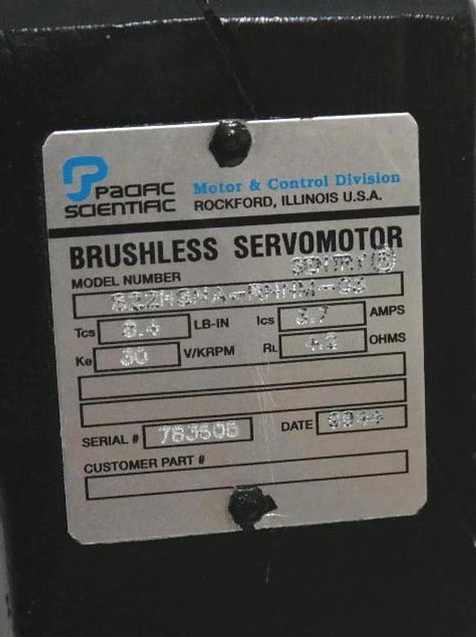 Used PACIFIC SCIENTIFIC S22HSNA-RNNM-03 BRUSHLESS SERVO MOTOR S22HSNARNNM03