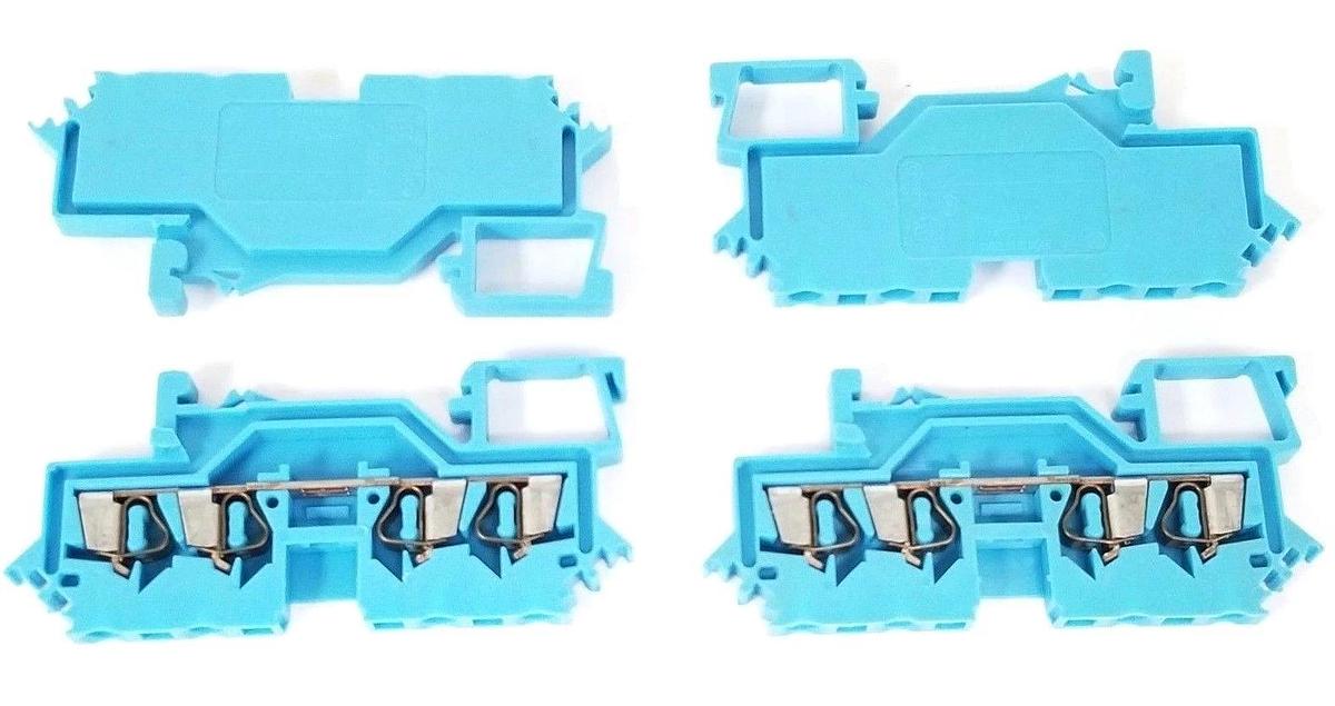 Used LOT OF 4 WAGO 280 TEMINAL BLOCKS IEC 947-7-1, 20A, 600V, BLUE, AWG 28-12