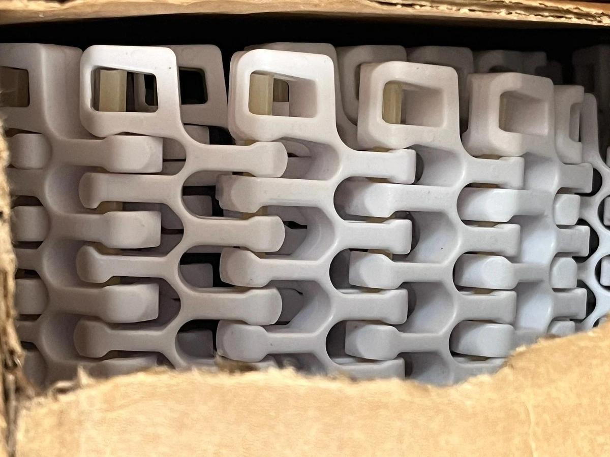 Used Western Belting Innovations Modular Belt 21.82" W x 10ft L | 90° Topping, NSMP