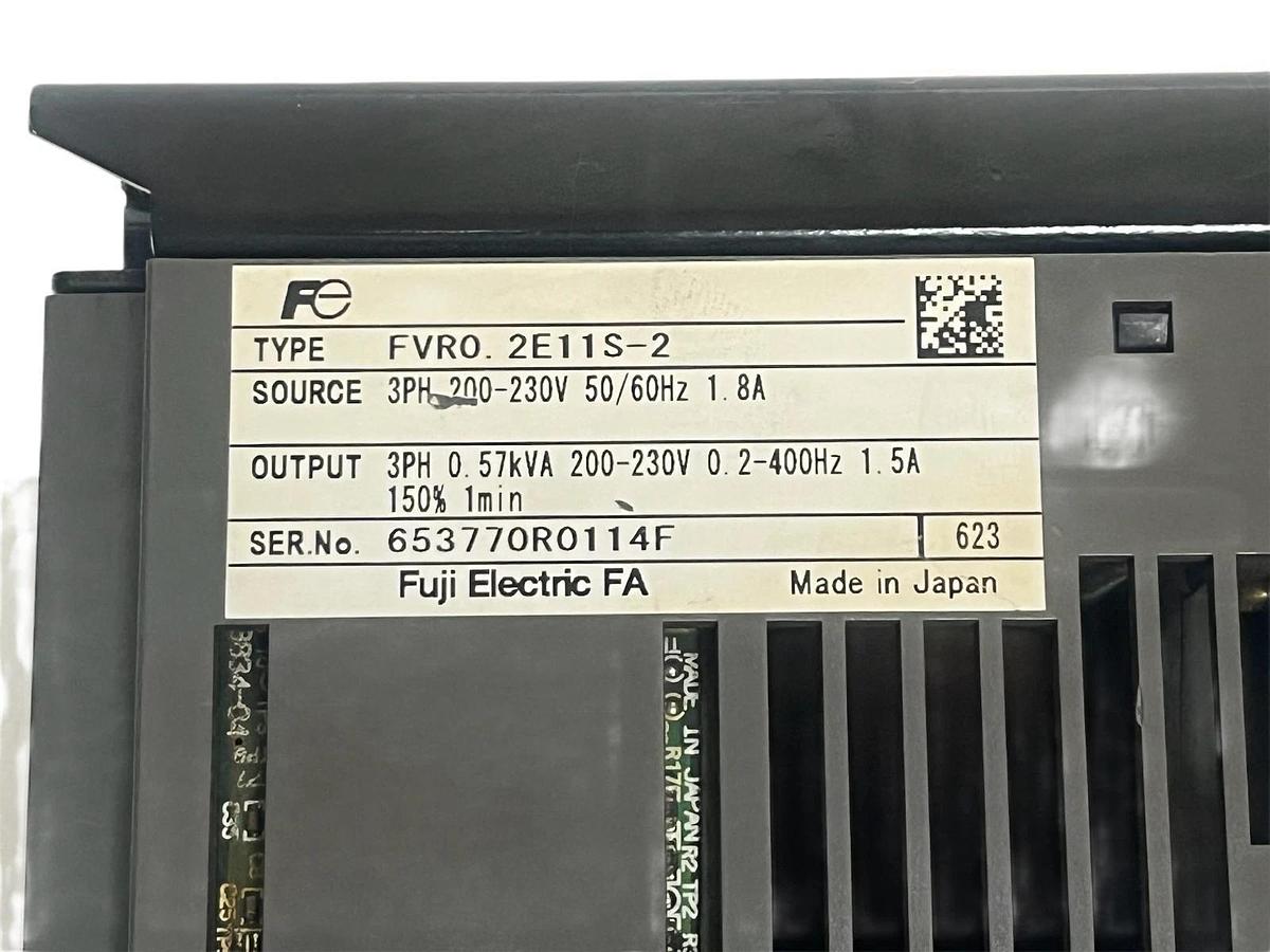 Used Fuji Electric FVR0.2E11S-2 Inverter 0.2kW 1/4HP 230V 3-Phase VFD