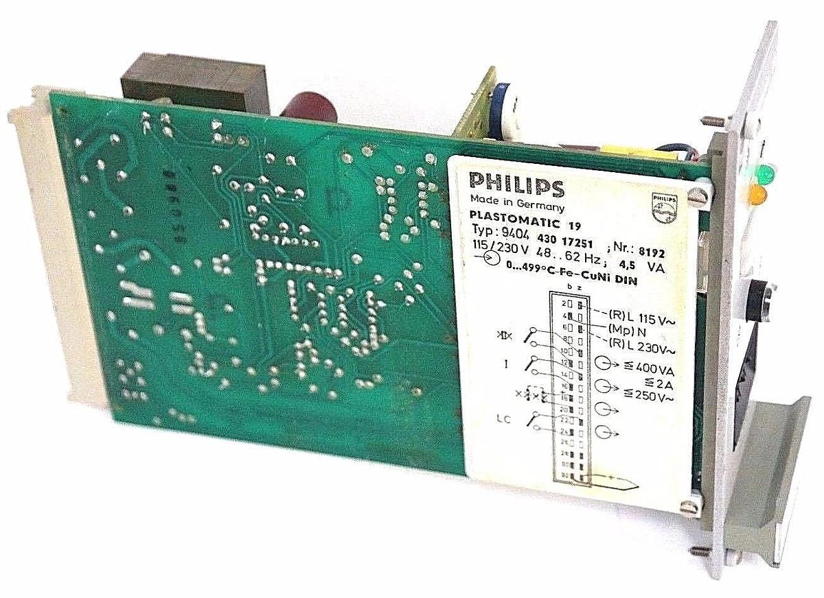 Used PHILIPS PLASTOMATIC 19 TYP: 940443017251 NR: 8192 115/230V 48...62HZ 4.5VA