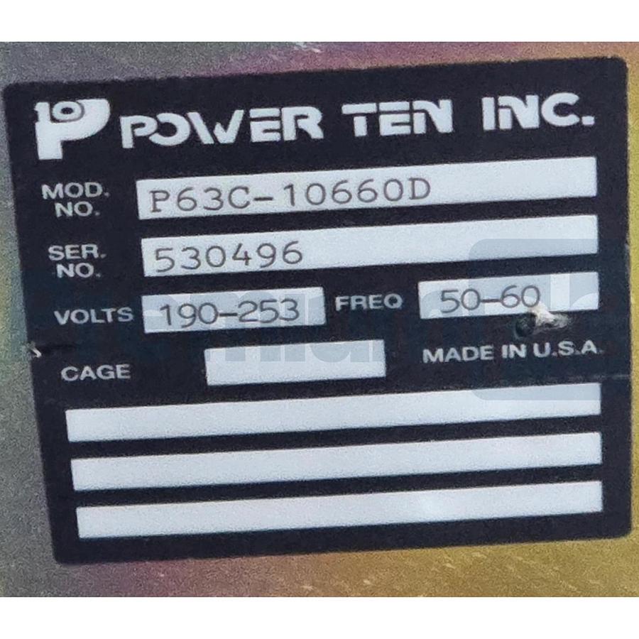 NEW POWER TEN P63C-10660D P63C SERIES VARIABLE POWER SUPPLY 10V 660A 10kW