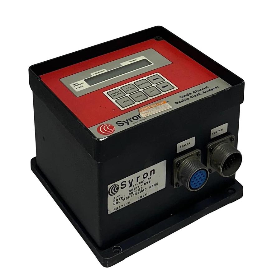 Refurbished SYRON DBA100 SINGLE CHANNEL DOUBLE BLANK ANALYZER 120VAC 60Hz SENSOR/CONTROL REP