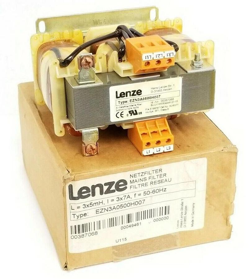 Used NIB LENZE EZN3A0500H007 MAINS REACTOR 3X7AMP 3X5MH 3POLE