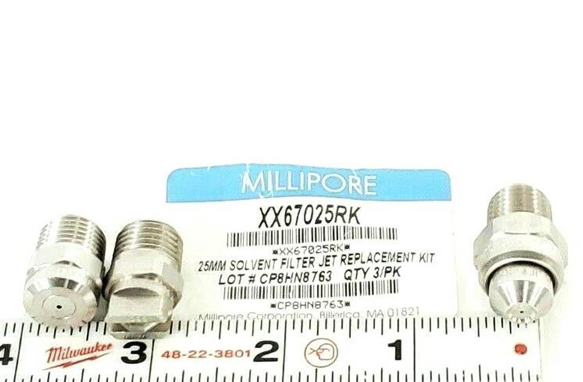 Used NEW MILLIPORE XX67025RK 25MM SOLVENT FILTER JET REPLACEMENT KIT 3/PK