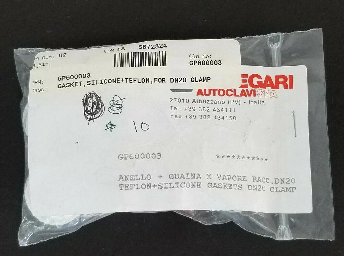 Used BAG OF 10 NEW FEDEGARI AUTOCLAVI GP600003 GASKETS DN20 CLAMP