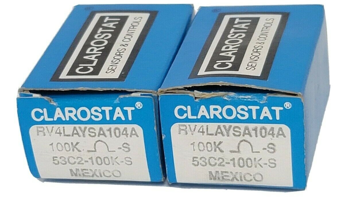 LOT OF 2 NIB CLAROSTAT RV4LAYSA104A POTENTIOMETERS 53C2-100K-S
