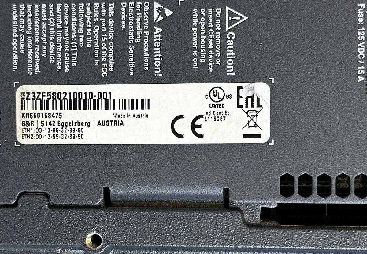 NEW B&R / PCMC 5Z3ZF580210010-001 Panel PC 900 10.4'' TOUCH PANEL KN660168475