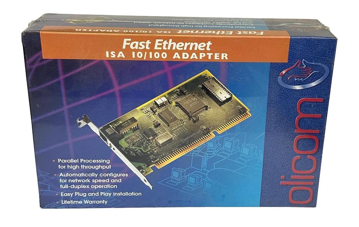 Used NEW SEALED OLICOM OC-2375 / 23751681 FAST EtherNet ISA 10/100 ADAPTER CARD