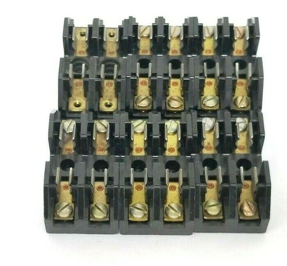 Used LOT OF 6 COOPER BUSSMANN 2808 FUSE HOLDERS 30A, 600V, 2-POLE
