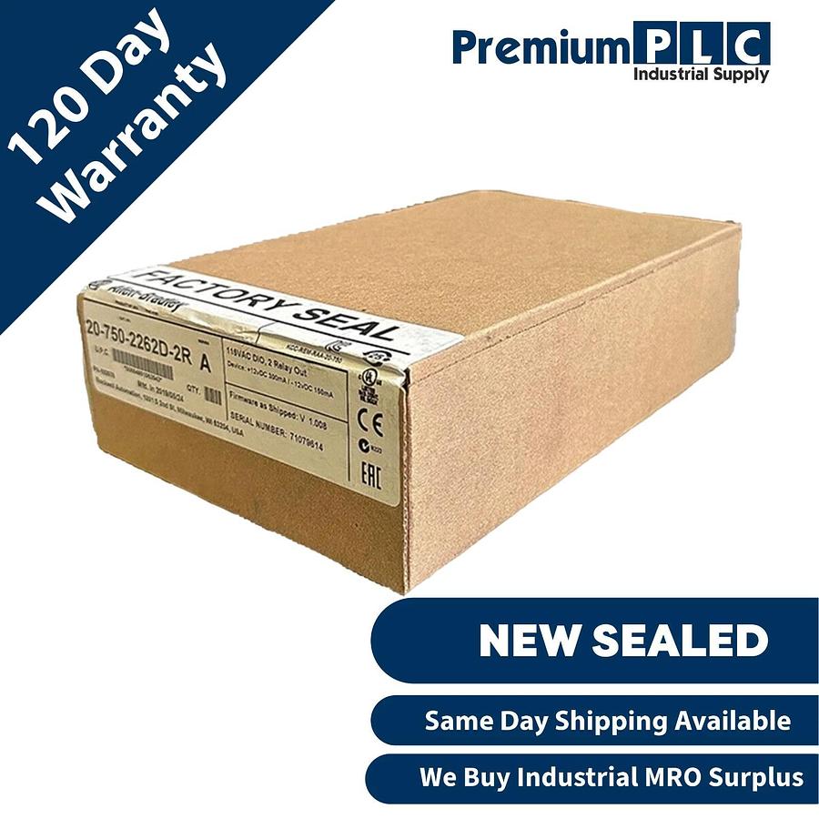 Used NEW SEALED ALLEN BRADLEY 20-750-2262D-2R /A PowerFlex 750 115VAC DIO 2 RELAY OUT 884951062542