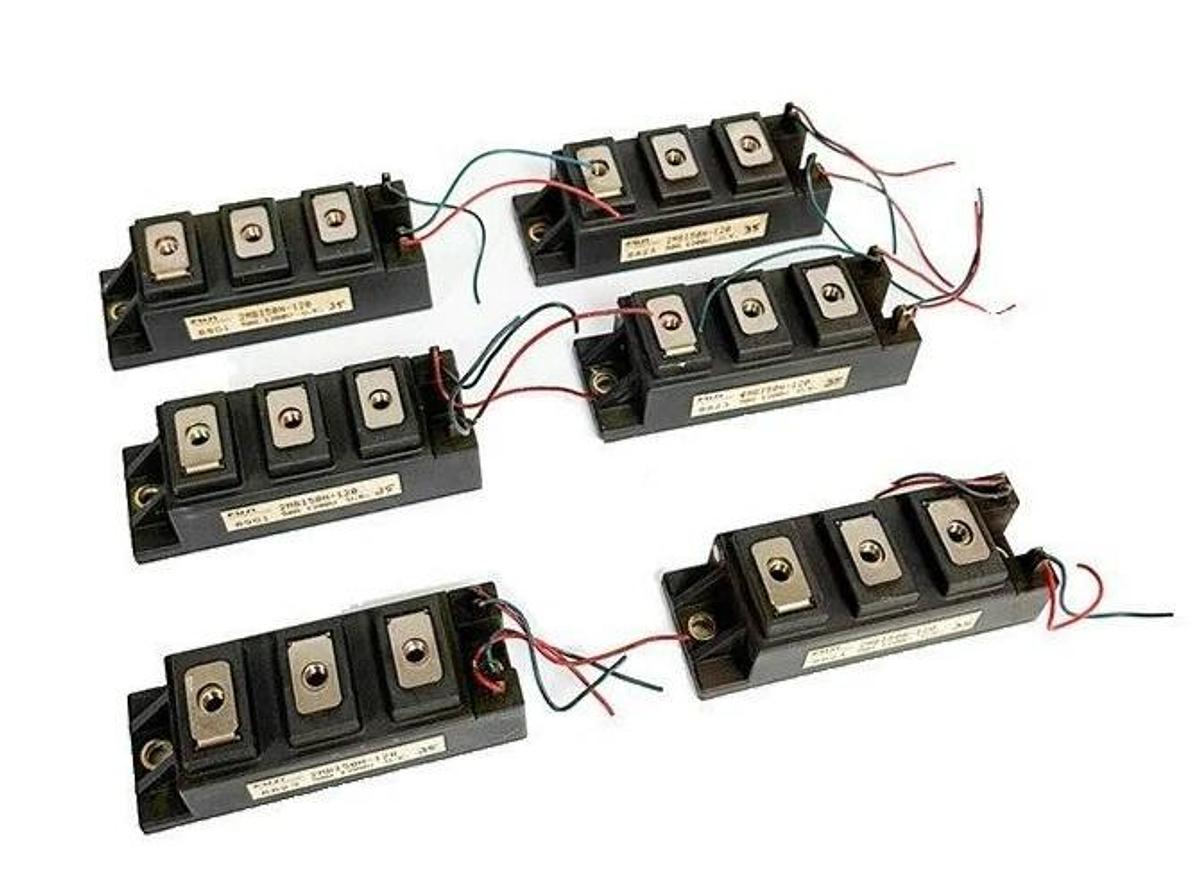 Used LOT OF 6 FUJI ELECTRIC 2MBI50N-120 / 2MBI50N120 IGBT MODULES 50A 1200V