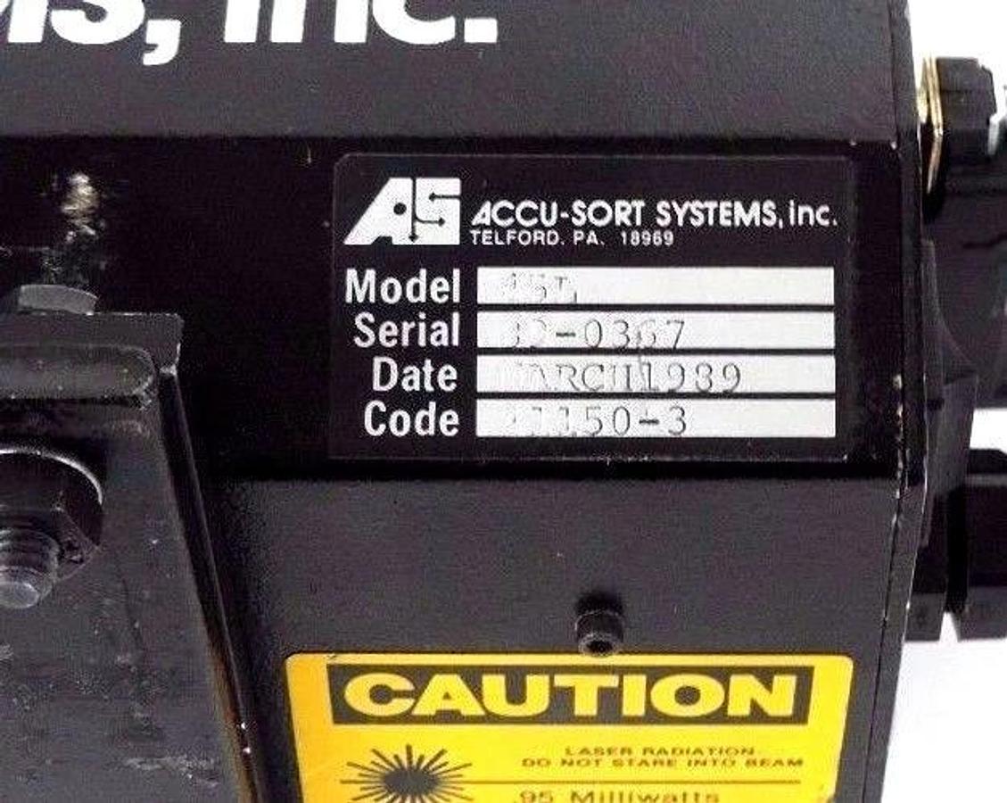 Used ACCU-SORT SYSTEMS MODEL 45L LASER BARCODE SCANNER 120VAC