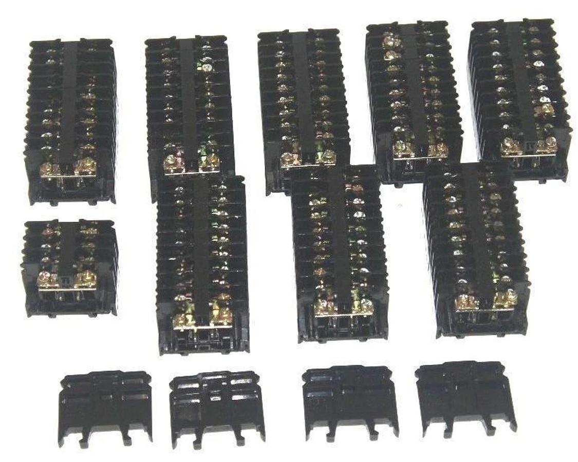 Used LOT OF 84 IDEC BNH10W TERMINAL BLOCKS, 10A, 600V, W/ LOT OF 4 BNE15W END PLATES