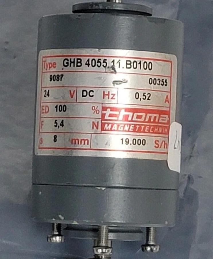 Used THOMA MAGNETTECHNIK GHB 4055.11.B0100 ROTATING SHAFT SOLENOID GHB405511B0100