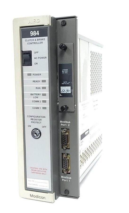 Used AEG MODICON PC-CBCB-000 CLUTH & BRAKE CONTROLLER W/ AS-E60-B CARTRIDGE PCCBCB000