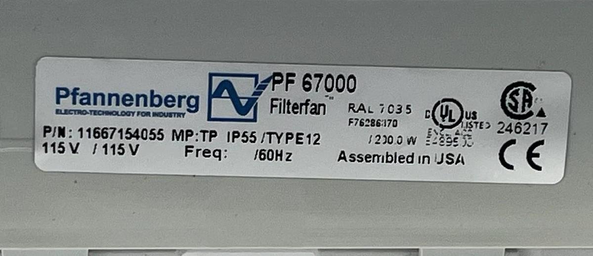 Hammond PF67000T12LG Filter Fan | 560 CFM 115V NEMA 12 | PF GEN4 Gray