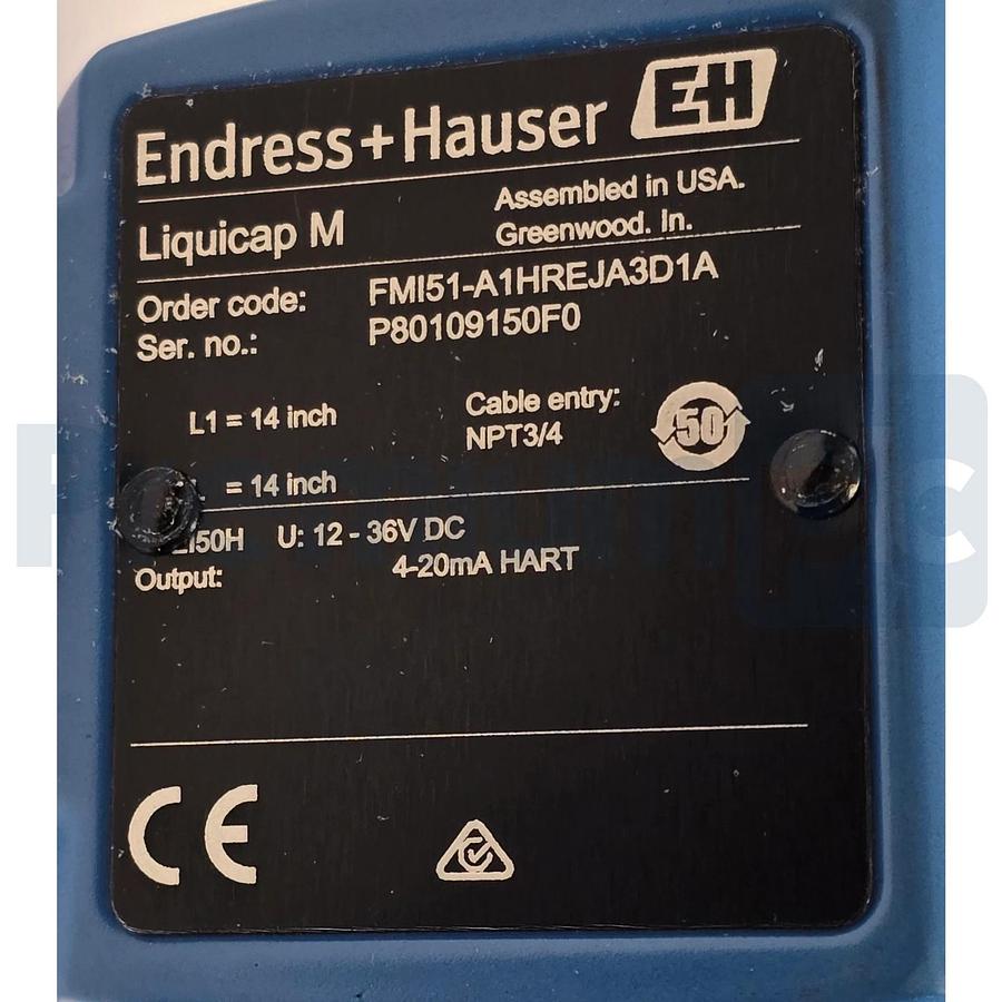 Endress+Hauser Liquicap M FMI51 Capacitance Level Transmitter | FMI51-A1HREJA3D1