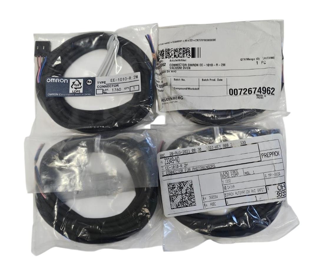 LOT OF 4 NEW OMRON EE-1010-R 2M 4-WIRE CONNECTORS EE1010R