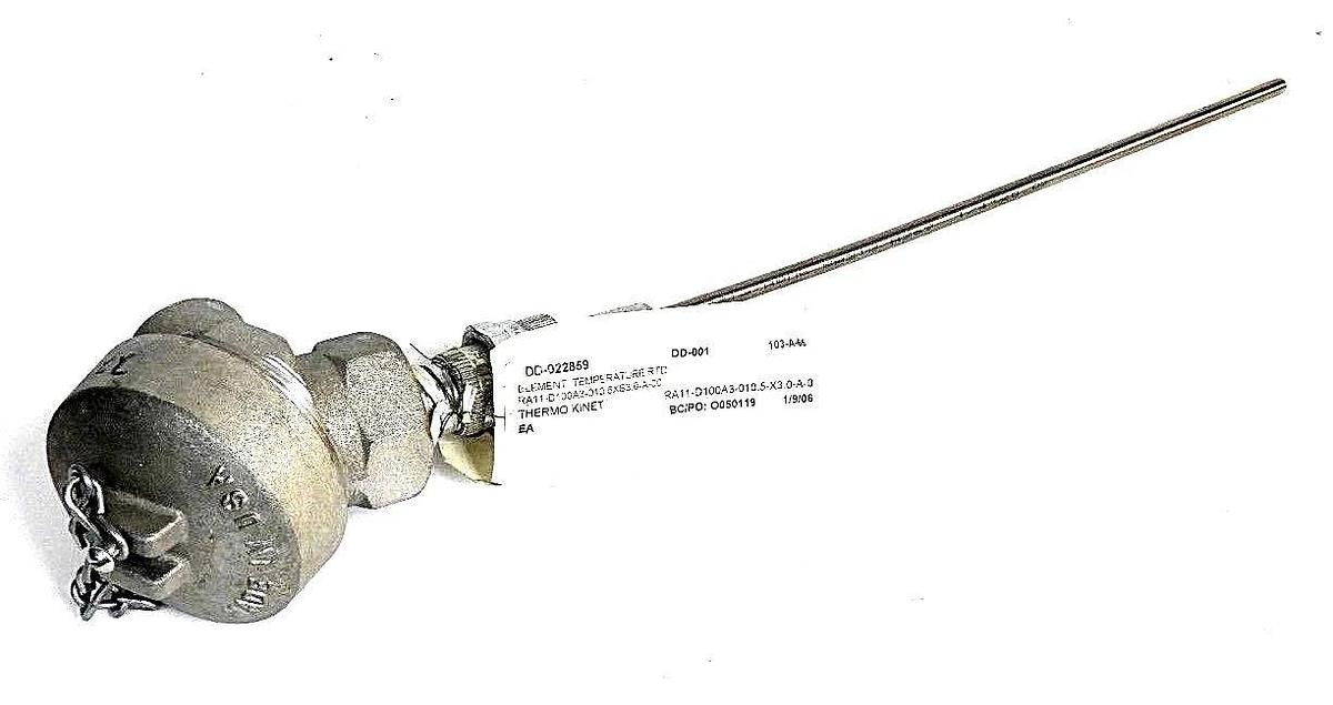 Used THERMO KINETICS CO. RA11-D100A3-010.5-X3.0-A-0 TEMPERATURE PROBE