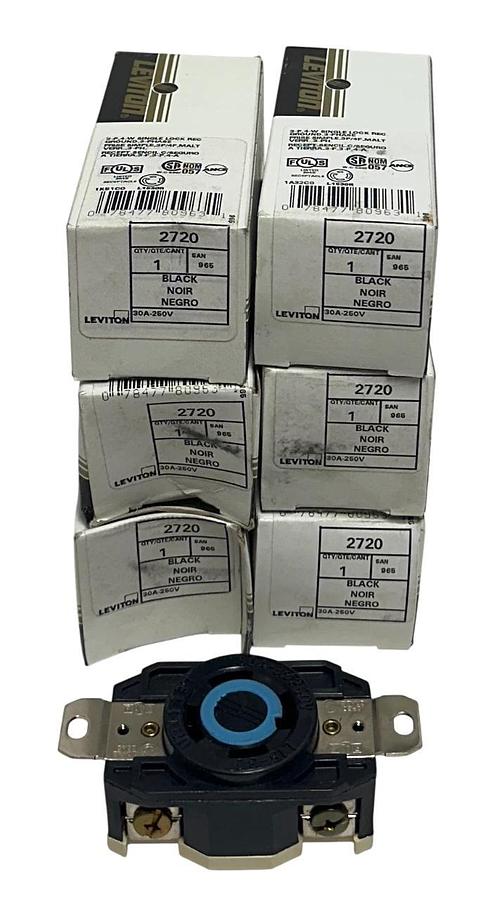 10 LEVITON BLACK LOCKING RECEPTACLES 2720 / 4760 15A-30A 250-277V 3PH NSMP