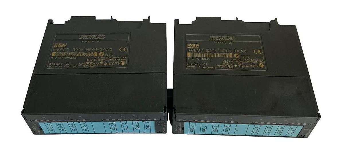 Used LOT OF 2 SIEMENS 6ES7322-1HF01-0AA0 OUTPUT MODULES 6ES7-322-1HF01-0AA0
