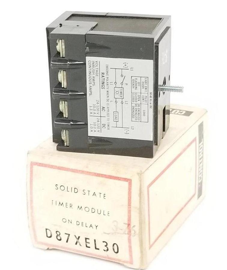 Used NIB CUTLER HAMMER D87XEL30 ON DELAY TIMER 120V, 30 SEC.