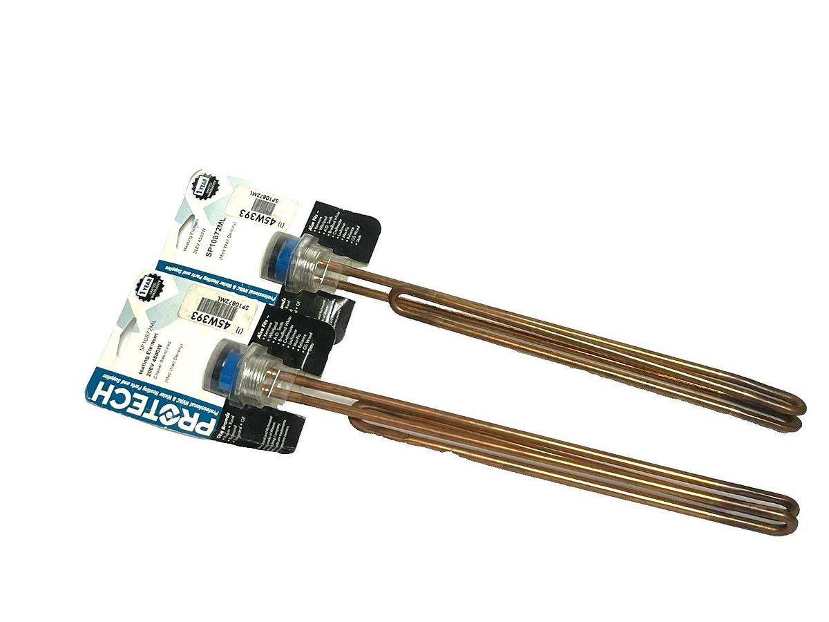 LOT of 2 Protech Rheem SP10872ML Heating Element 208V 4500W Copper Resistored