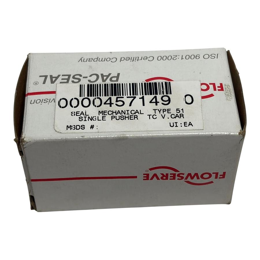 Used Flowserve Pac-Seal 0457149-0 T-51 Mechanical Shaft Seal 1.250" Viton SC/SC New