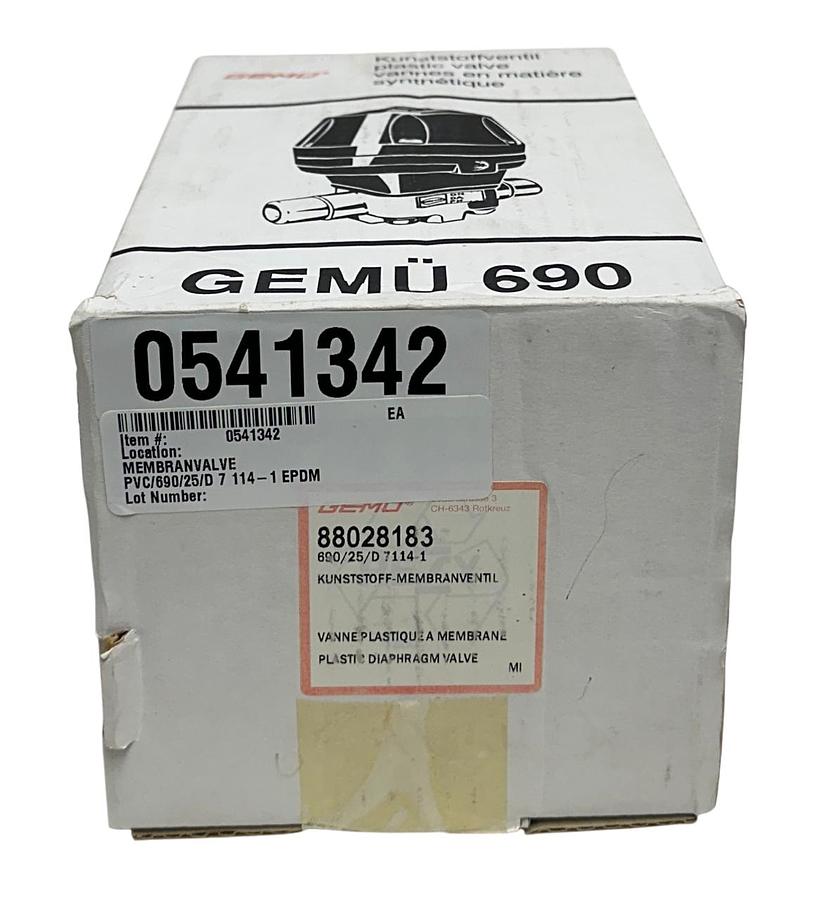 Used GEMU 690/25/D 7114-1 / 88028183 OEM PLASTIC DIAPHRAGM VALVE MEMBRANE NSMP