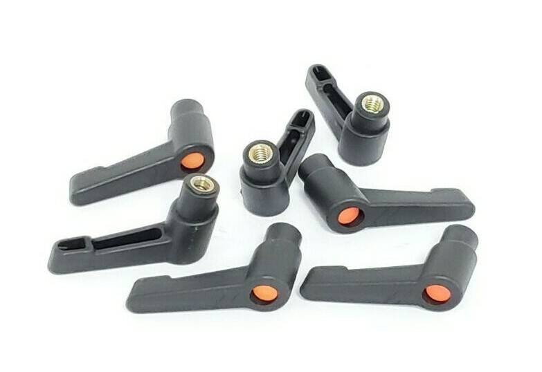 Used LOT OF 7 NEW MCMASTER-CARR 6506K42 QUICK RELEASE HANDLES 1/4-20 THREADED INSERT