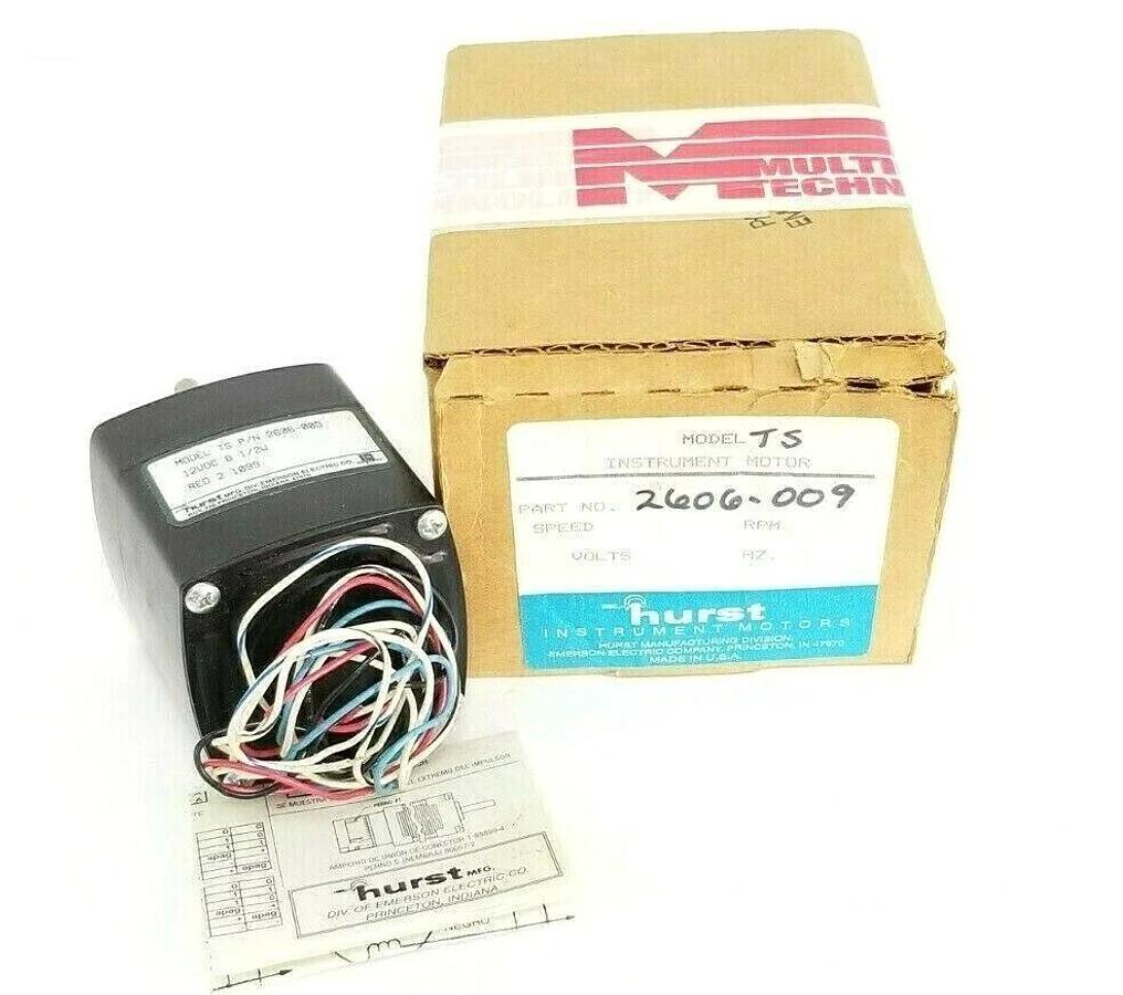 Used NIB HURST 2606-009 MODEL TS INSTRUMENT MOTOR 2606009, 12VDC 8 1/2W