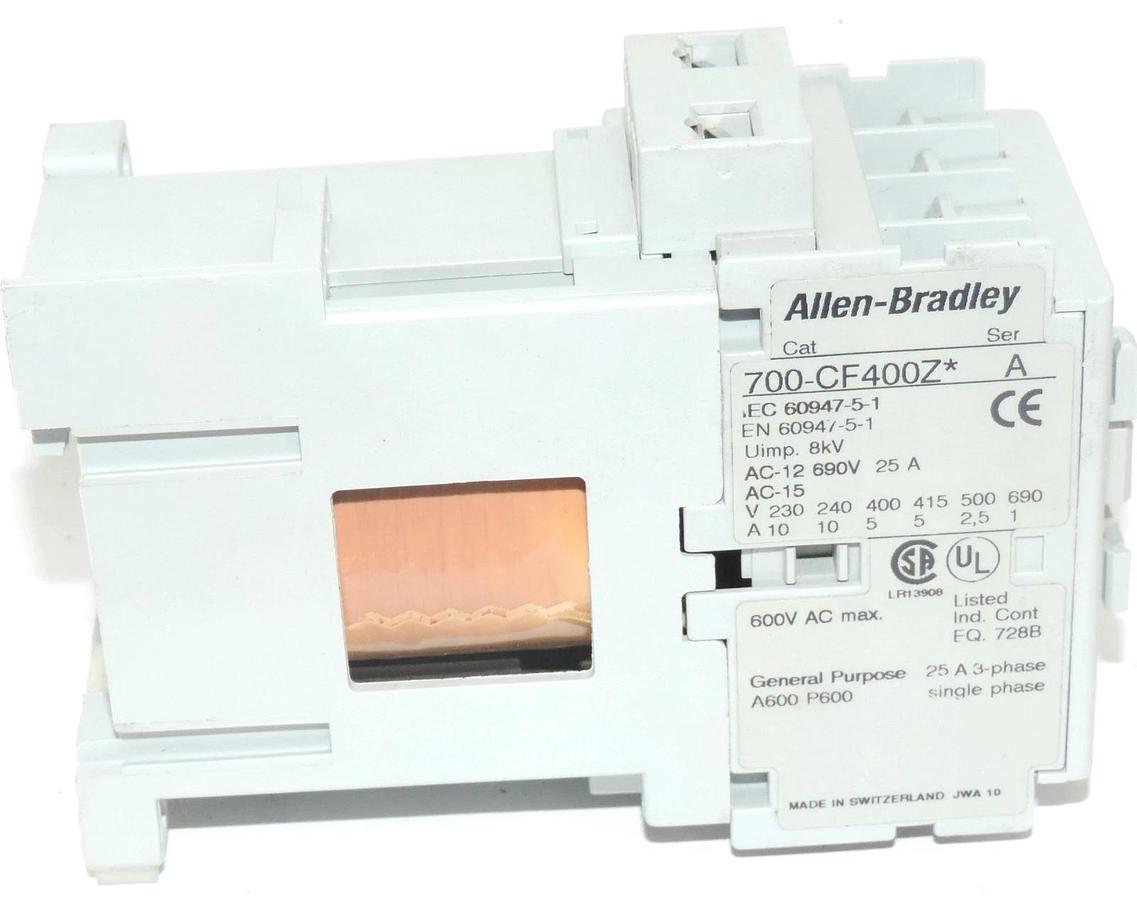Used ALLEN BRADLEY 700-CF400Z* INDUSTRIAL RELAY 24VDC, 700CF400Z SER. A
