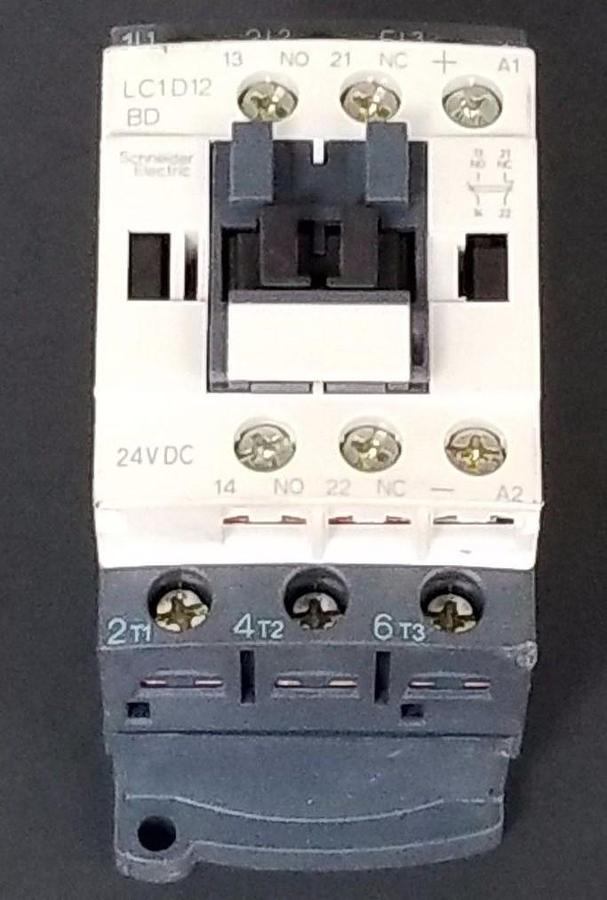 Used SCHNEIDER ELECTRIC LC1D12BD CONTACTOR 24VDC, LAD4TBDL