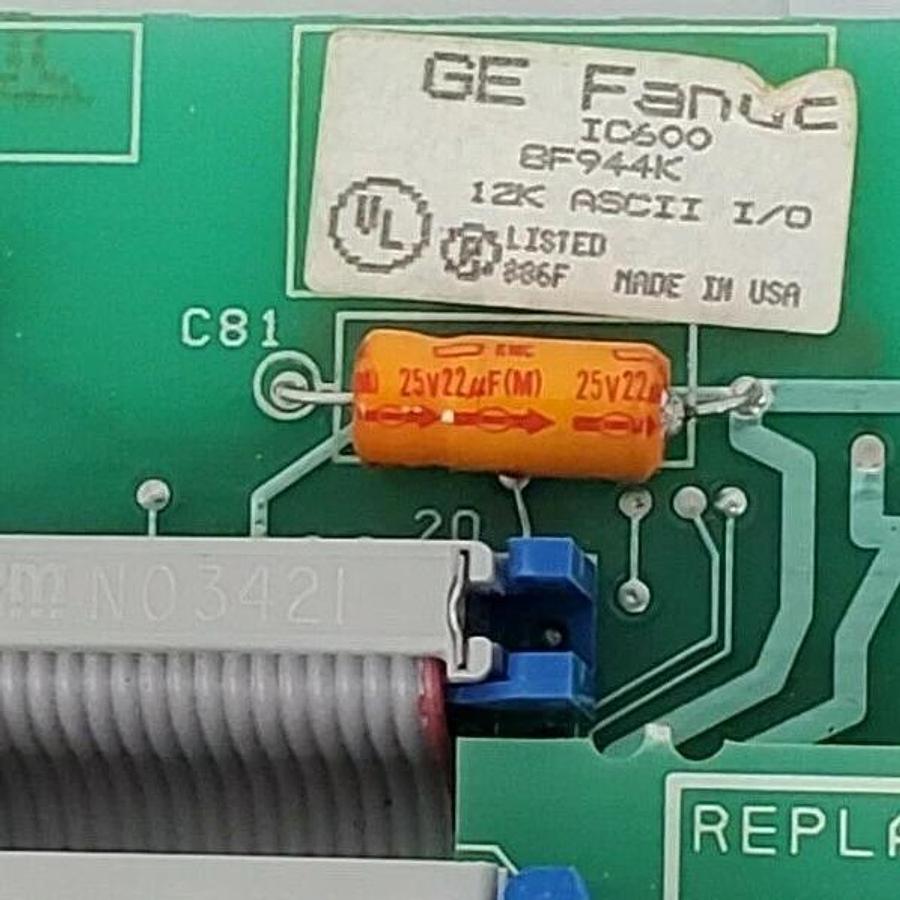 Used GE FANUC IC600-BF944K 12K ASCII I/O MODULE 44A717587-G01 W/ 44A717588-G01 BOARD
