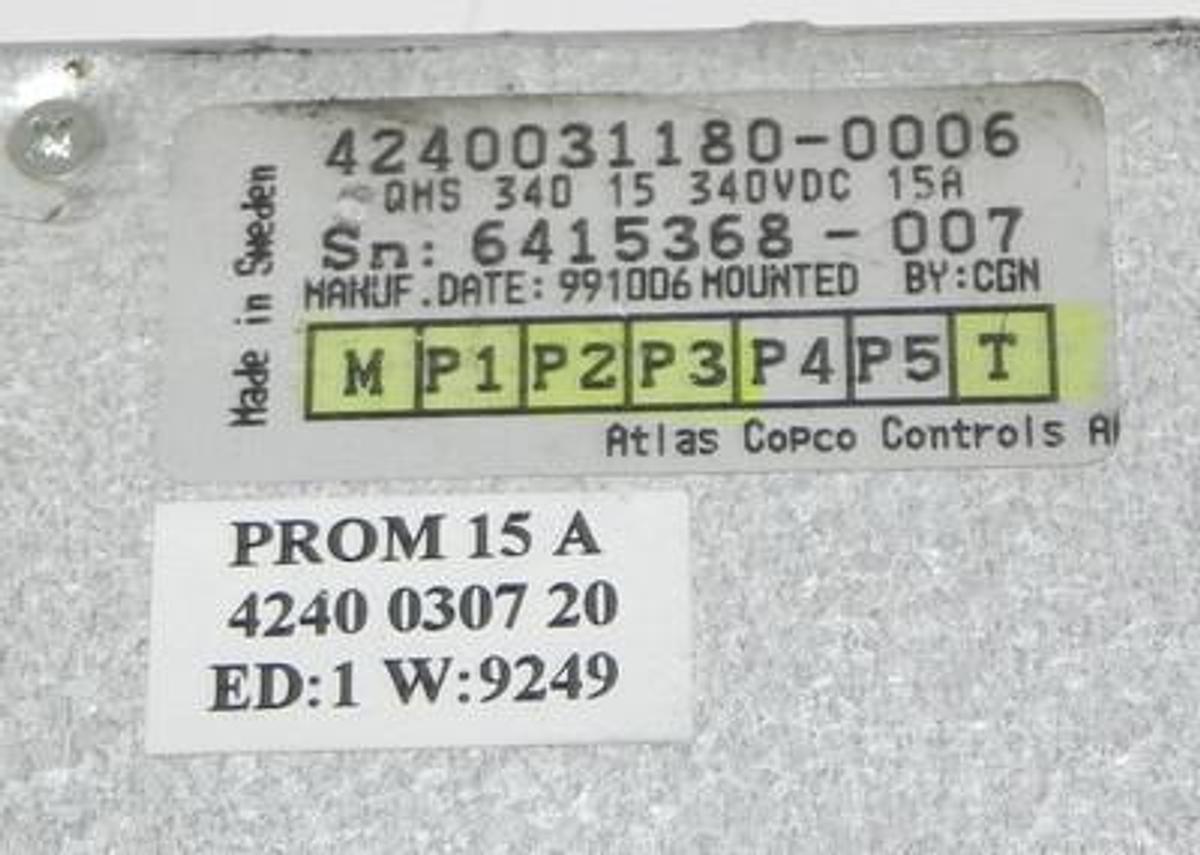 Used ATLAS COPCO 4240 0311 80 QMS-340-15 SERVO CONTROLLER 4240031180
