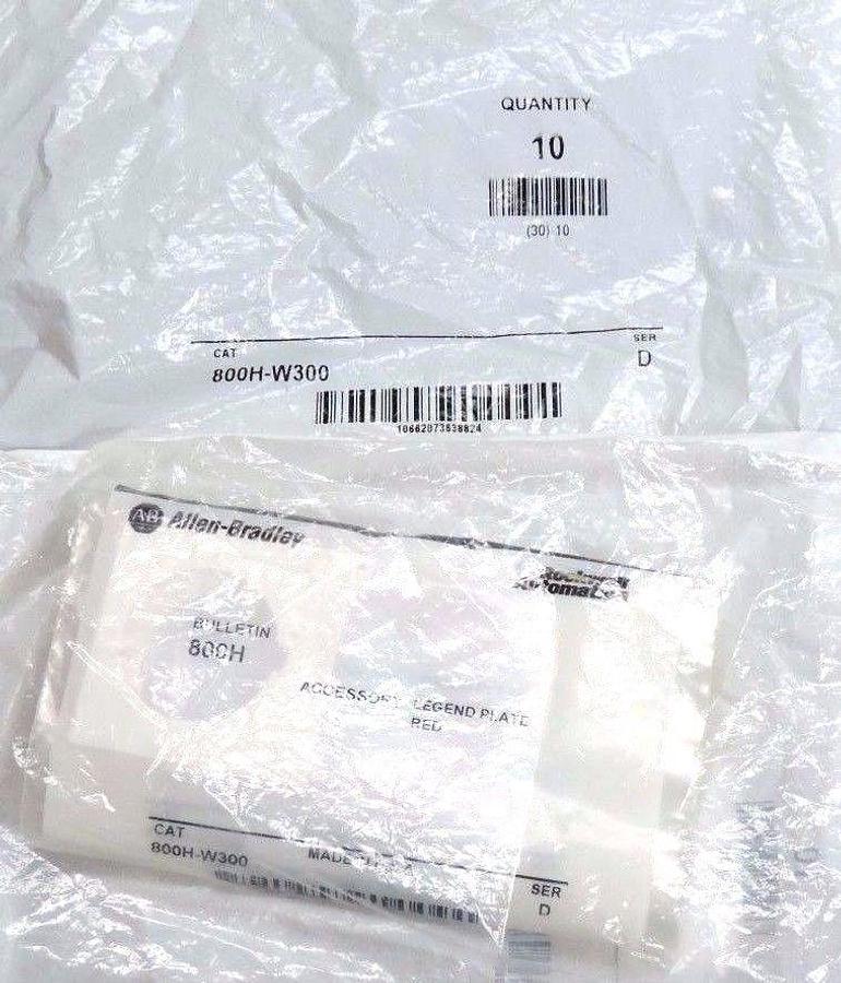 Used LOT OF 20 NEW ALLEN BRADLEY 800H-W300 LEGEND PLATES RED 800HW300 SER. D