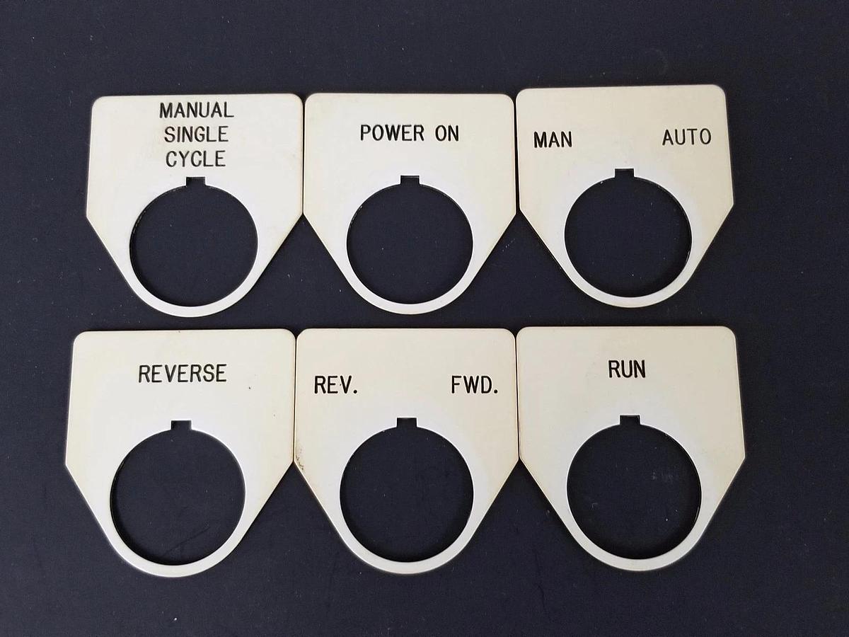 Used LOT OF 6 GENERIC MISCELLANEOUS LEGEND PLATES