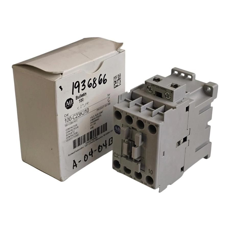 Allen-Bradley 100-C23KJ10 /C 100-C IEC Contactor 3-P 23A, 1 N.O. Coil 24VAC NSMP