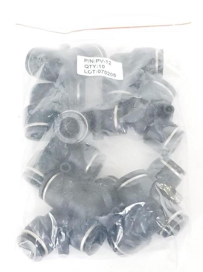 Used LOT OF 10 NEW PISCO PNEUMATICS PV-12 FITINGS, 12MM, ELBOW, PV12