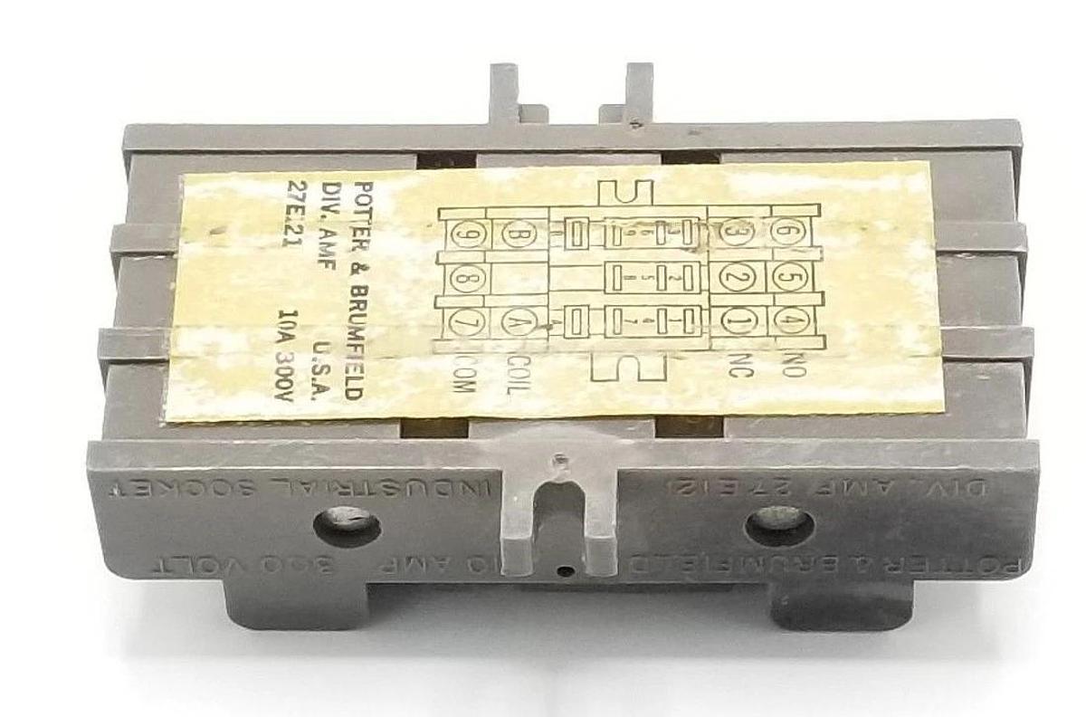Used POTTER & BRUMFIELD 27E121 RELAY BASE 10A, 300V