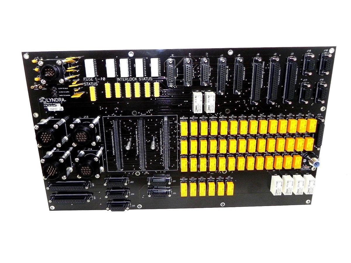 NEW SOLYNDRA 0100-20155 ILDS DISTRIBUTION INTERLOCK BOARD REV. 001 S/N: 2048103