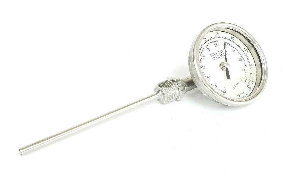 Used TREND INSTRUMENTS 25 TO 125 DEG F / -5 TO 50 DEG C THERMOMETER, 6" STEM